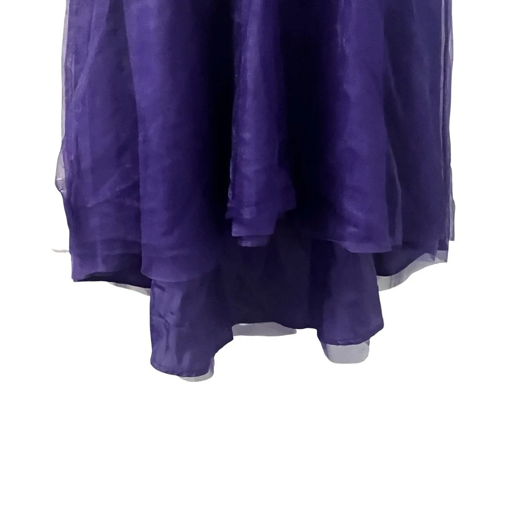 Disney Descendants 3 Mal Costume Dress Girls Large 10/12 Purple Ruffle Tulle